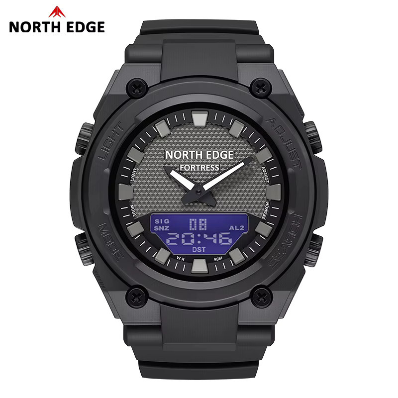 NORTH EDGE Digitaluhr, Herren, Schwarz, Kunststoff, Edelstahl, 5 ATM - Bild 7