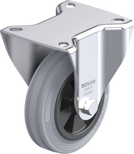 Blickle Bockrolle B-VPP 100G-SG in Schwarz und Grau aus Stahl mit 100 mm Durchmesser und 70 kg Tragfähigkeit - Bild 1
