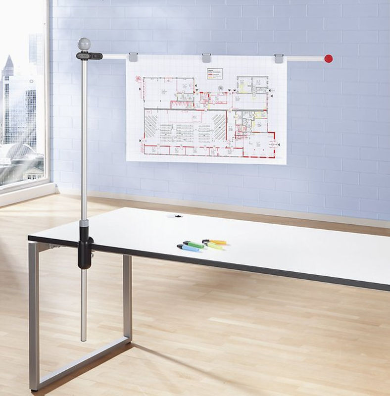 Planhalter Tisch aus Aluminium in Lichtgrau - Bild 3