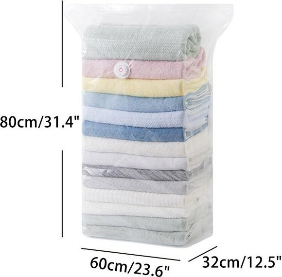 Casticker Vakuumbeutel in Transparent für die platzsparende Aufbewahrung von Kleidung und Decken, Größe L, B: 80,0 cm, T: 60,0 cm - Bild 1