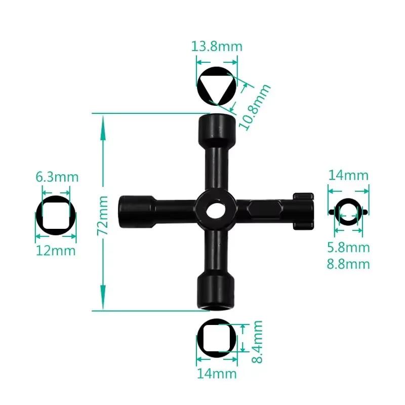 JIGHOLE Multifunktionaler 4-Wege-Universal-Dreiecksschlüssel für Gas- und Stromzähler sowie Heizkörperentlüftung - Bild 2