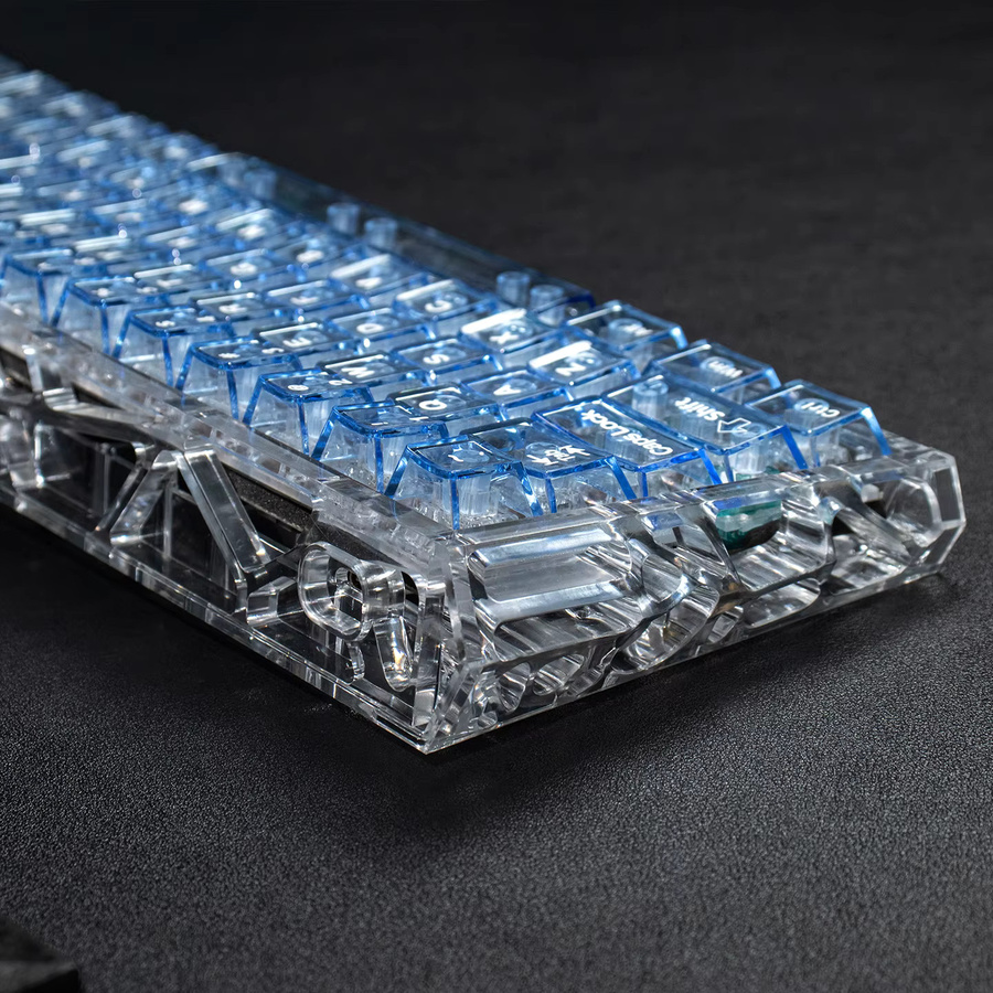 Venit Keys Tastenkappen aus PC in Blau und Transparent mit Cherry-Profil für MX mechanische Tastaturen, 128 Tasten mit UV-Pad-Druck - Bild 2