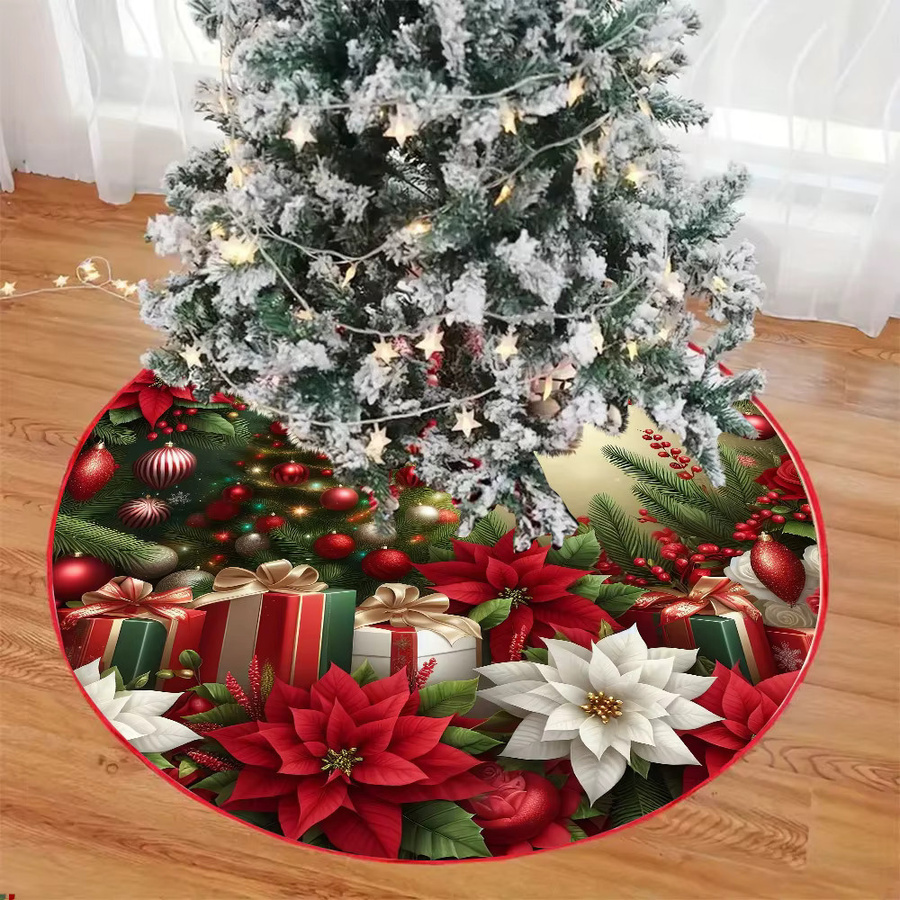 VIKAMA Weihnachtsbaumrock in runder Form mit 3D-Stickerei und floralem Design in Multicolour - Bild 6