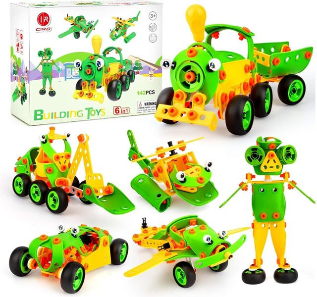 Binchi Outdoor Product 6-in-1 Steckbausteine Roboter, Konstruktionsspielzeug, 142 Teile, ab 3 Jahre - Bild 1