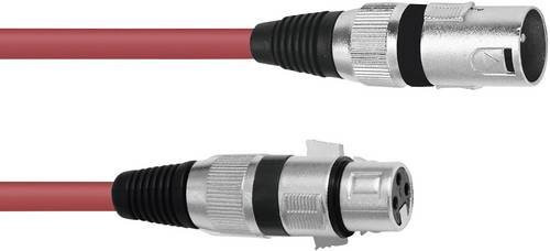 Omnitronic XLR Verbindungskabel 3,00 m Rot (1x XLR-Stecker 3-polig zu 1x XLR-Buchse 3-polig) - Bild 1