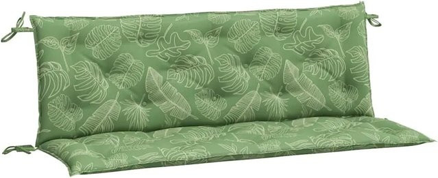 vidaXL Gartenbank-Auflagen 2er-Set mit Blattmuster aus wasserabweisendem Polyester, B/T/H: 150 x 50 x 7 cm - Bild 1