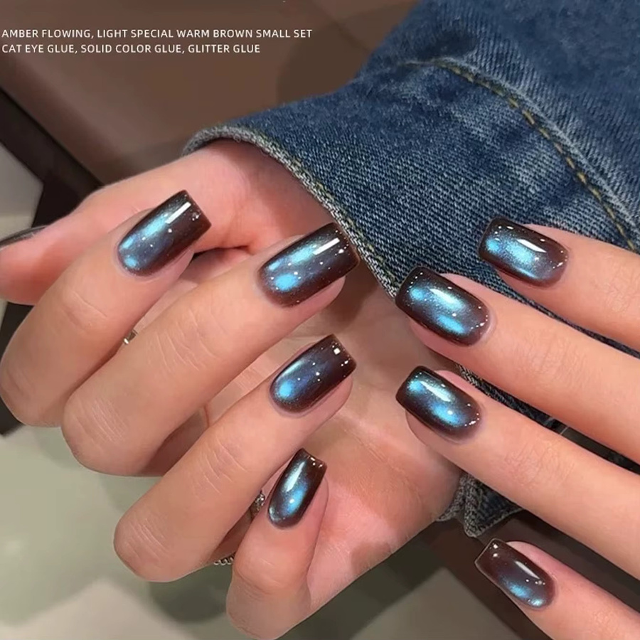 SHAKA Katzenaugen-Nagellack, Schimmernd, Braun Blau - Bild 6