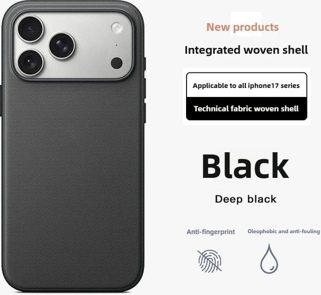 Rui Di Gewebte Schutzhülle für iPhone 17 Pro Max in Schwarz mit MagSafe für kabelloses Laden - Bild 1