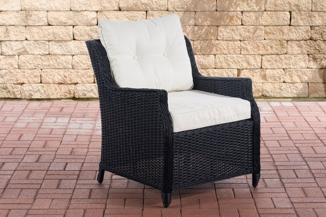 TPFGarden Sessel Pantheon Cremeweiß und Schwarz aus Aluminium und Polyester - Bild 1