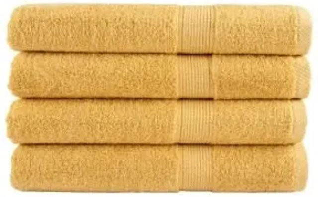 vidaXL Premium-Handtuch-Set aus Baumwolle, 4 Stück, Gold, B: 100 cm, H: 200 cm, 600 g/m2 - Bild 1