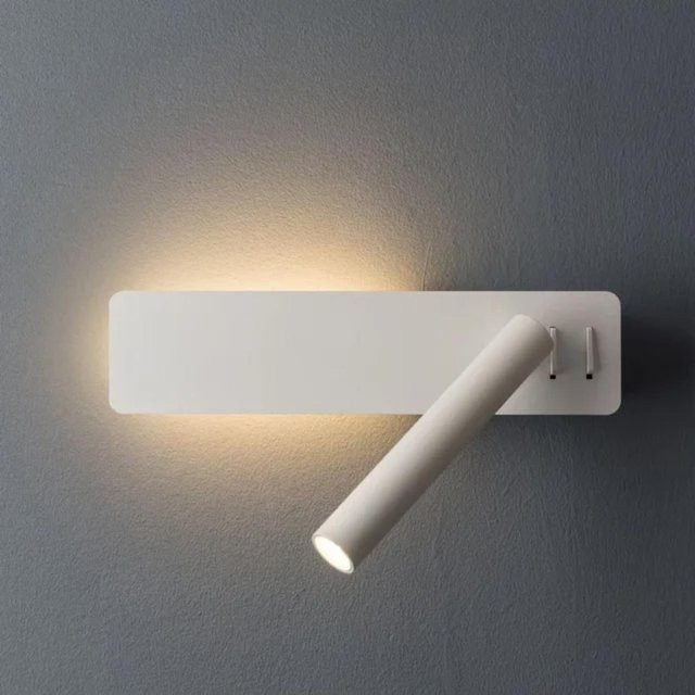 Elegant Living House LED Wandleuchte als Leselampe für Schlafzimmer und Hotel in Weiß mit 3W Spot und verstellbarem Arm - Bild 1