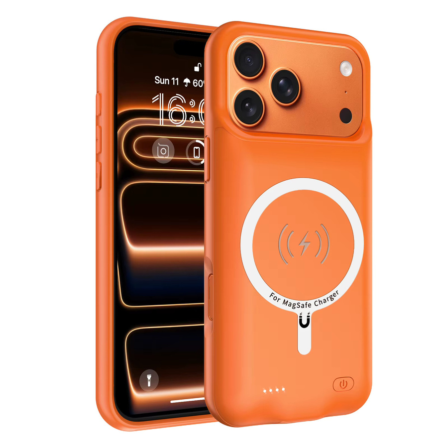 Fraternize Magnetische Akku-Ladegerät-Hülle für iPhone 17 Pro Max in Orange - Bild 3