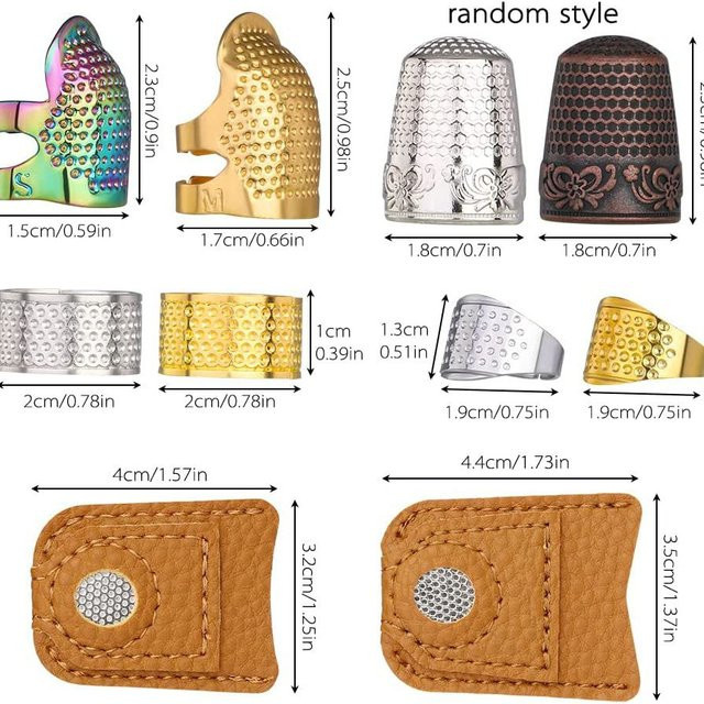 10-teiliges Set verstellbare Näh-Fingerhüte aus Metall in Multicolor - Bild 1