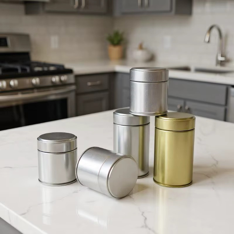 Luftdichter Teekanister aus Metall in Silber – Auslaufsicherer Vorratsbehälter für losen Tee, Teebeutel und Matcha-Pulver - Bild 3