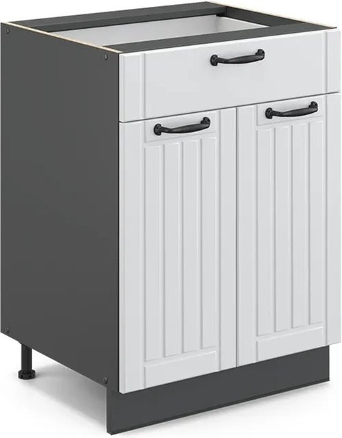 Vicco Küchenunterschrank Fame-Line im Landhausstil mit Schublade, Weiß/Anthrazit, Breite: 60 cm - Bild 2