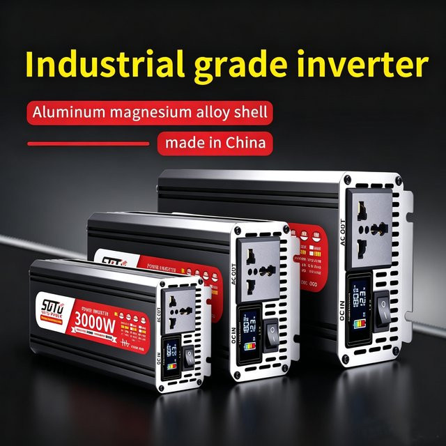 SUTU POWER Reiner Sinus-Wechselrichter 12V/24V zu 220V 50Hz in Silber für Auto und Heim mit Universalsteckdose - Bild 1