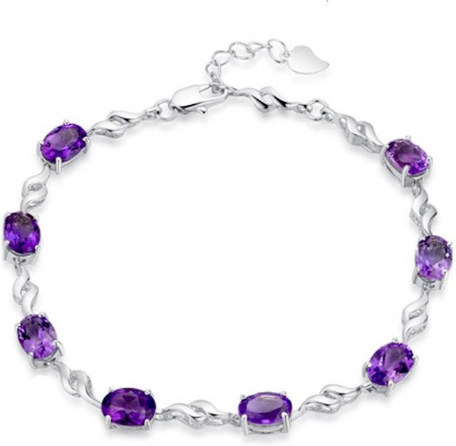 Allbestart Armband 925 Silber, Kristall, Lila, Damen, 20cm - Bild 1