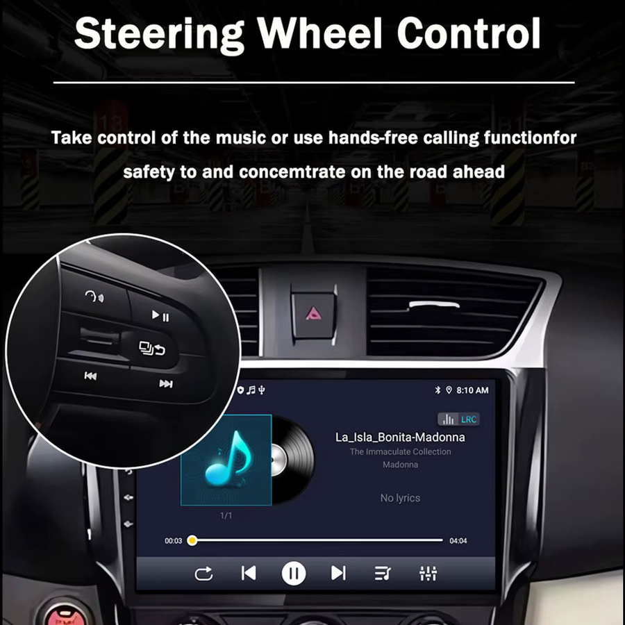 KJ-NAVI Multimedia Autoradio mit Android Auto und CarPlay für Citroen C3 und DS3 (2010-2016), WiFi, Bluetooth, GPS und DSP Stereo, Schwarz - Bild 2