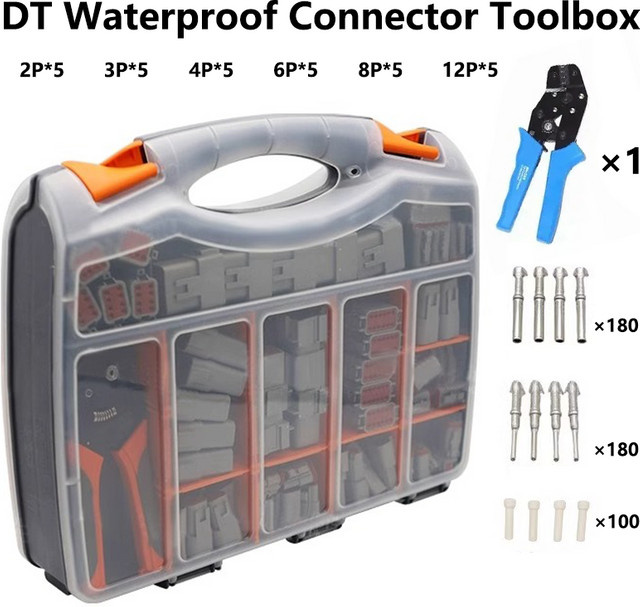 Deutsch DT Serie Wasserdichtes Automotive Stecker Kit zur Reparatur mit Terminals und Zange - Bild 1
