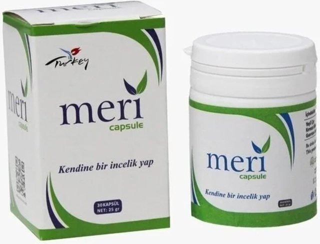 Meri Detox Kräuterkapseln Grüner Tee & Guarana Extrakt 30 Stück - Bild 1