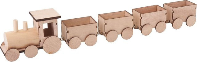VBS Holz-Zug für Kinder in Beige als Weihnachtsdekoration für den Tisch - Bild 1