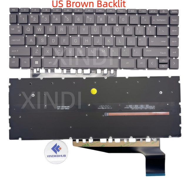 HP Tastatur in Braun für Pavilion 13-BE Aero Serien (US-Layout) - Bild 1