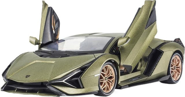 Fourall- Model Cars Lamborghini SIAN FPK63 Supercar-Modellauto, 1:18, grün, Metallguss - Bild 1