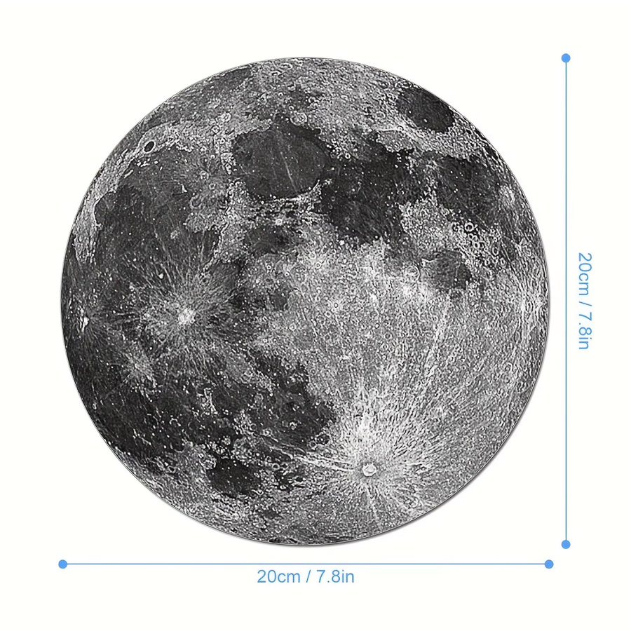 Moon Design Spiel-Mauspad kreisförmig aus Naturkautschuk in Weiß und Grau - Bild 2