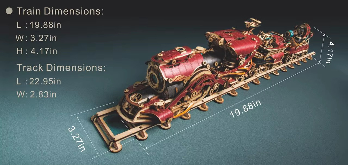 petnior Wie Katze Fantasy Steampunk Zug, Holz Puzzle, DIY 3D Modell Kit - Bild 2