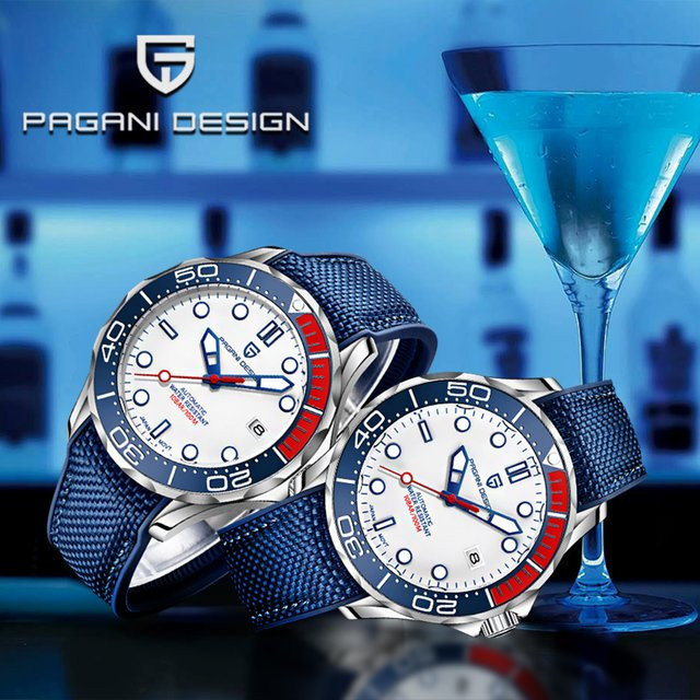 Pagani Design Armbanduhr Automatik, Edelstahl, Weiß, Saphirglas, Herren - Bild 1