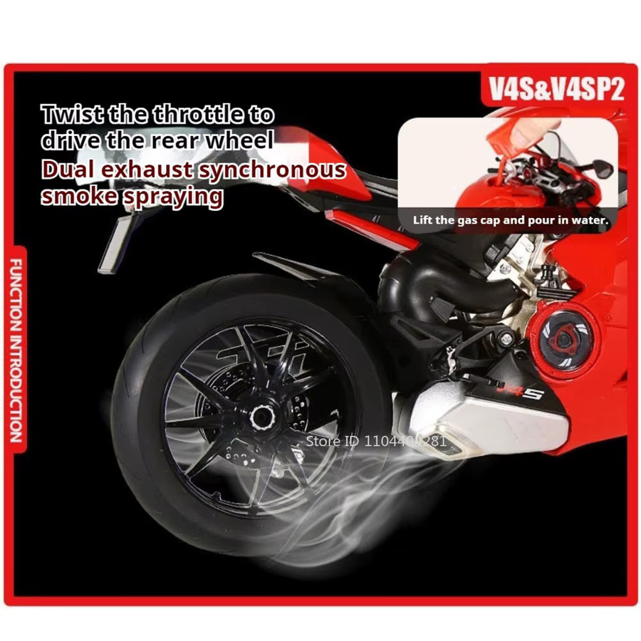 RMZ city V4S R1M Motorrad Modell, 1:6, mit Sound und Licht, Schwarz - Bild 5