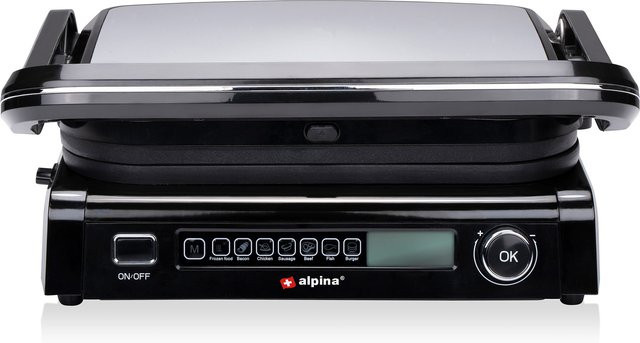 Alpina Kontaktgrill in Edelstahl und Schwarz mit 2100W Leistung - Bild 1