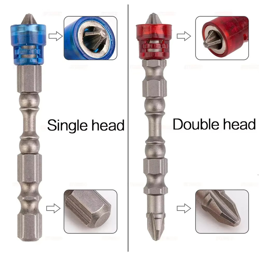 STONEGO Magnetische PH2 Kreuzschlitz-Bits mit Sechskantgriff, 1/4 Zoll, S2-Stahl, Mehrfarbig - Bild 2