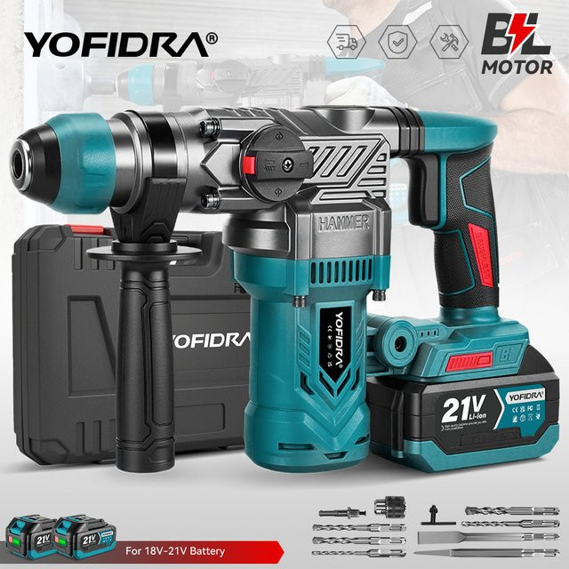 YOFIDRA 2200W Bürstenlose Schlagbohrmaschine und Multifunktions-Schraubendreher als Rotationswerkzeug für Makita 21V Akku - Bild 1