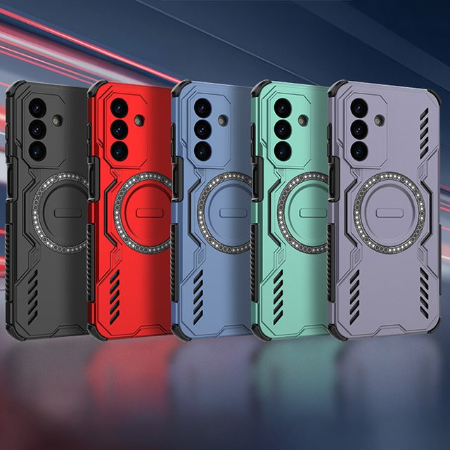 Wärmeableitende magnetische Schutzhülle für Samsung Galaxy A57 A56 A55 A37 A36 A35 A26 A25 A17 A16 A15 5G, stoßfeste Panzer-Rückabdeckung in Purple - Bild 1