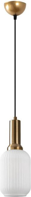 Opviq Pendelleuchte Asker in Gold aus Glas und Metall mit E27 Fassung, Breite: 13 cm, Höhe: 118 cm, Tiefe: 13 cm - Bild 1