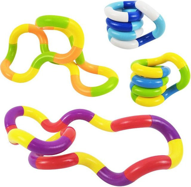 Super Six Schnur-Twist Fidget Sensorikspielzeug, 4-teiliges Set, yellow - Bild 1