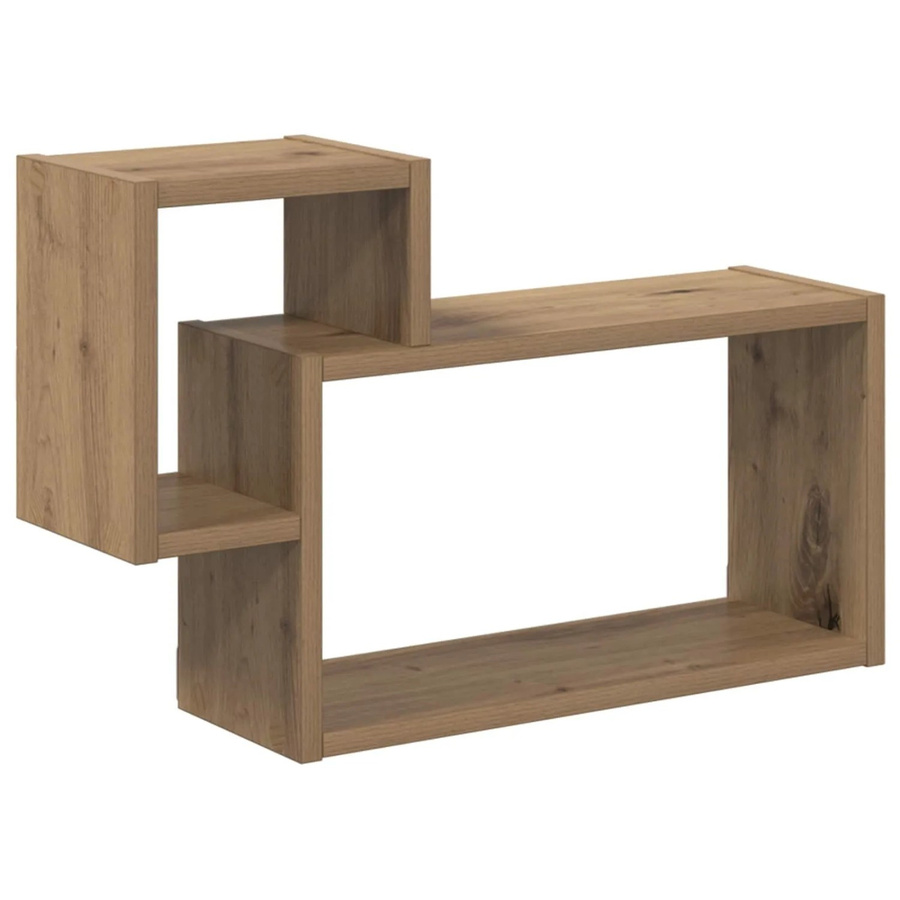 vidaXL Wandregal Artisan-Eiche in Braun, Modernes Wandregal aus Holz, B/H/T: 55 x 35 x 15 cm - Bild 2