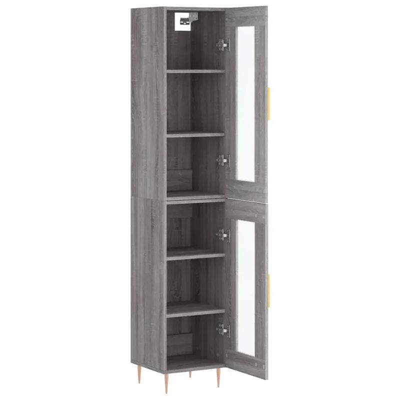 Vidaxl Hoher Schrank in Sonoma-Eiche Grau im modernen Industrial-Design, B/T/H: 34,5 x 34 x 180 cm - Bild 2