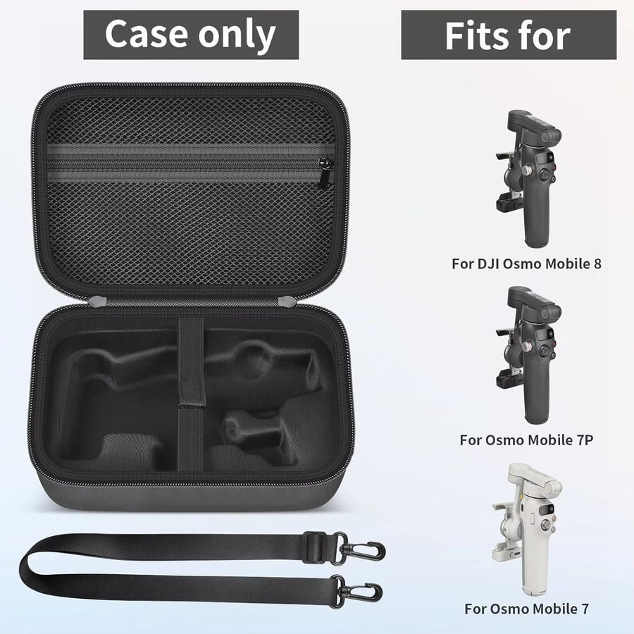 Paiyule Kameratasche für DJI Osmo Mobile 8 7P 7 Gimbal-Stabilisator, harte Reisetasche mit Schultergurt in Schwarz - Bild 2