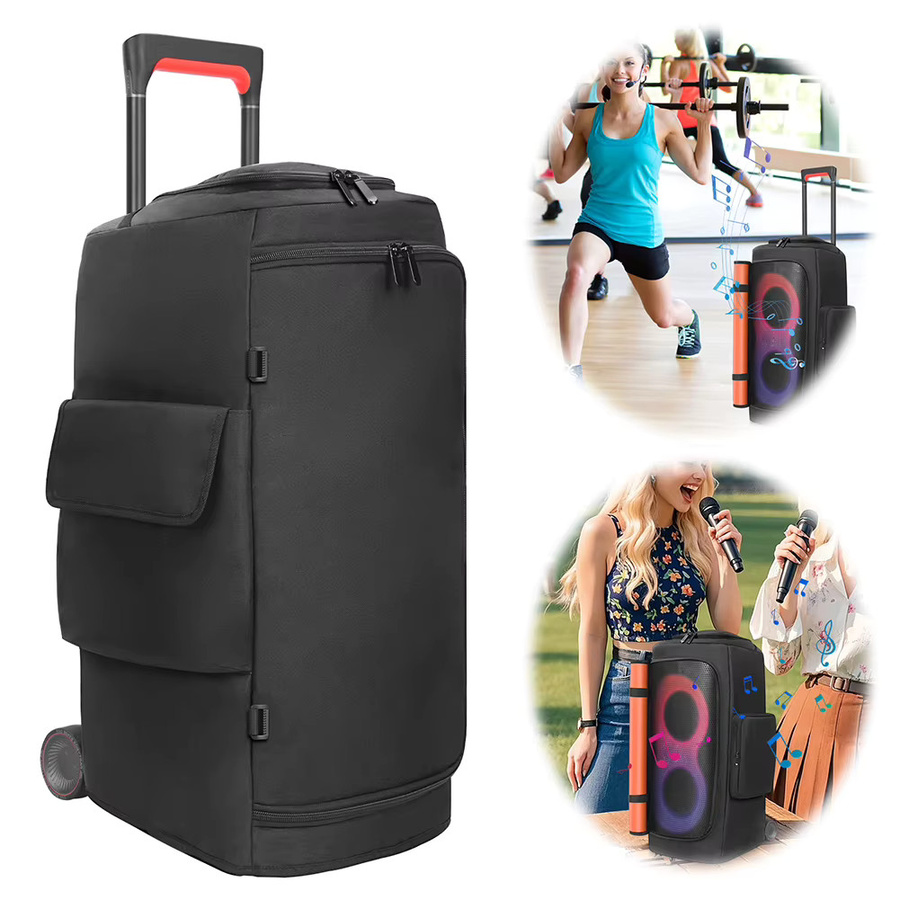 VODOOL Staubschutzhülle für JBL Partybox 310 und 320 mit Mikrofonfach in Schwarz, gepolsterte und rutschfeste Schutzhülle - Bild 4