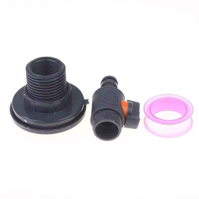 eelhoe T-Stück Doppel-Innengewinde aus PVC für Wassertank und Gartenbewässerung, Grau/Schwarz - Bild 2