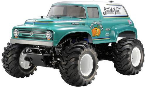Tamiya Squash Van 1:10 RC Modellauto Elektro Monstertruck Allradantrieb Bausatz in Cobalt Grün und Weiss - Bild 1