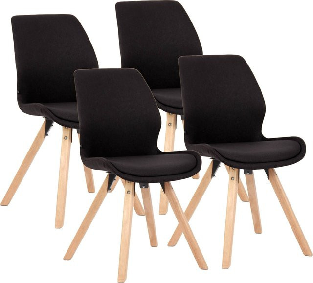 CLP Esszimmerstuhl 4er Set Luna, moderner gepolsterter Polsterstuhl mit Rückenlehne für Esszimmer und Wohnzimmer - Bild 1