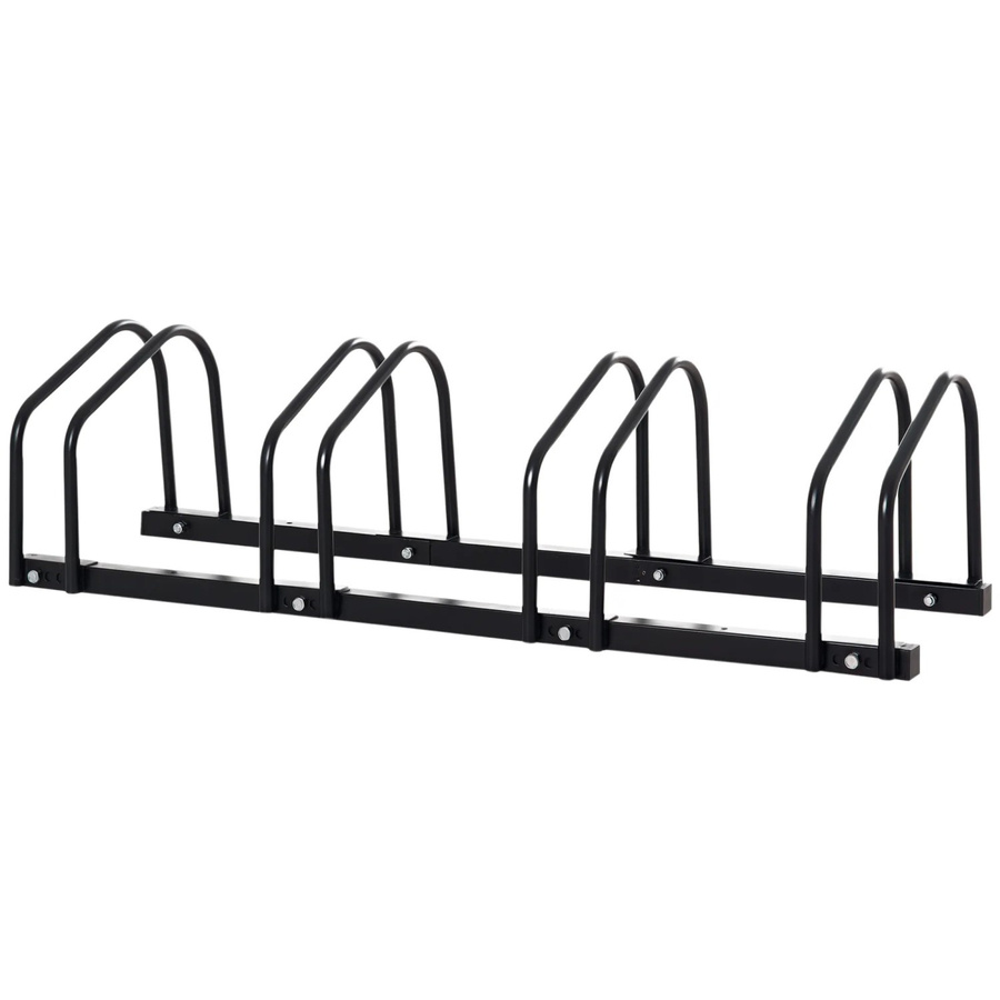 HOMCOM Fahrradständer aus Stahl in Schwarz für Boden- oder Wandmontage, B/T/H: 110 x 33 x 27 cm - Bild 2