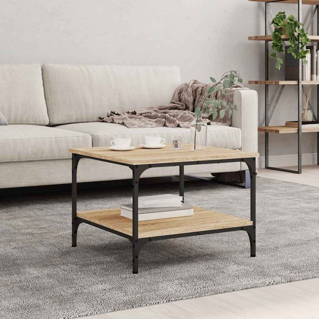vidaXL Couchtisch aus Holzwerkstoff in Eiche, quadratisch, B/T/H: 55 x 55 x 40 cm - Bild 2