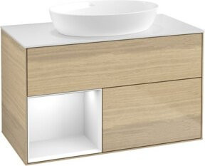 V&B Waschtischunterschrank Finion 100 Wandbeleuchtung in Weiß lackiert B/T/H: 100 x 50,1 x 50,1 cm - Bild 1