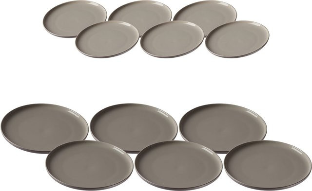 Ritzenhoff & Breker Tafelservice Jasper 12er Set aus Porzellan in Grau - Bild 1