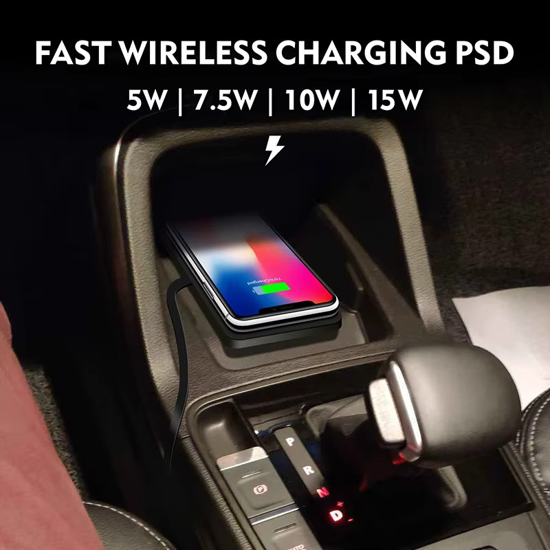 TIMESS Wireless Auto-Ladegerät aus Silikon in Schwarz, rutschfestes Schnelllade-Pad für iPhone und Samsung Smartphones - Bild 2