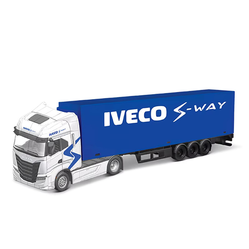 Bburago Iveco S-Way Trailer Truck Scania 770S, Miniaturmodellauto, 1:43, Metall - Bild 1
